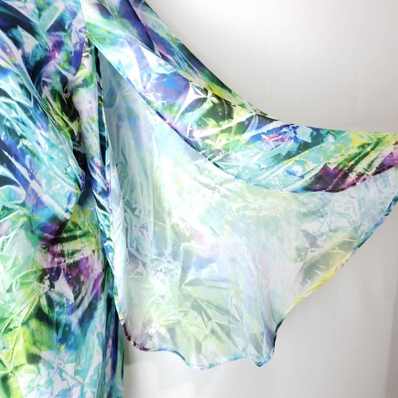 NWT Milly Watercolor Bat Wing Top Size 6 Scoop Neck Retail $275 - Picture 5 of 10